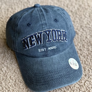 New York 1625 Embroidered Fashion Washed Denim Cap