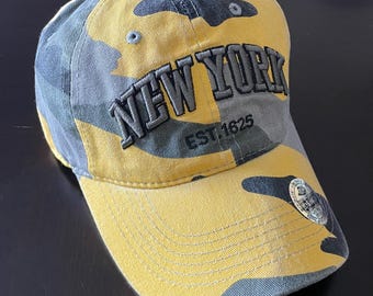 Czapka baseballowa z haftowanym wzorem New York w stylu vintage