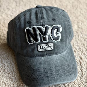 Embroidered NYC Baseball Hat: Cotton Denim, Adjustable Buckle