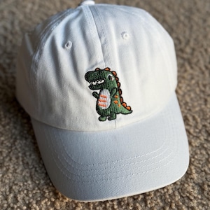 Kids Cotton Baseball Hat: Embroidered Dinosaur Cap