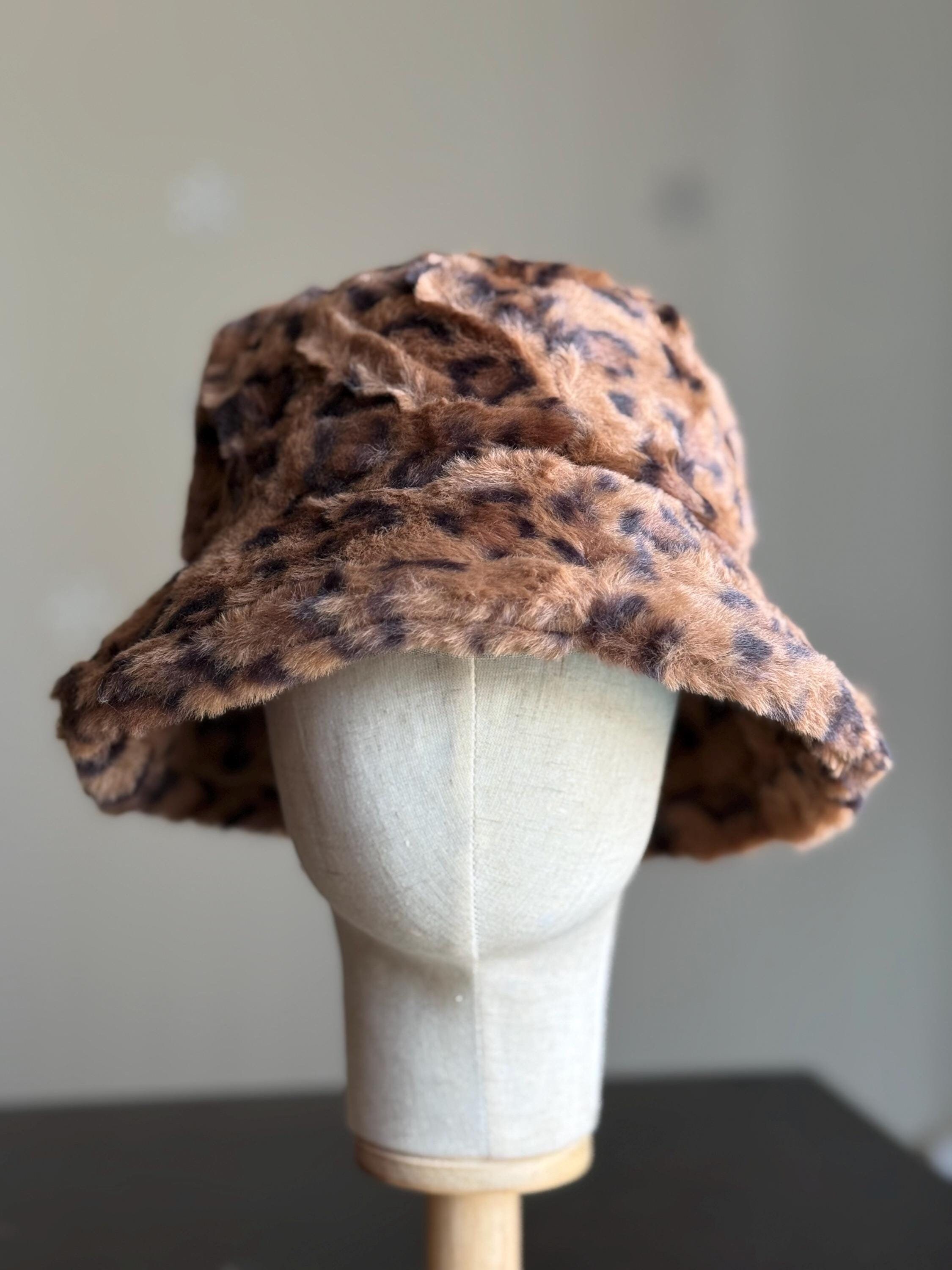 Leopard Faux Fur Bucket Hat: Plush Fall Fashion - Etsy