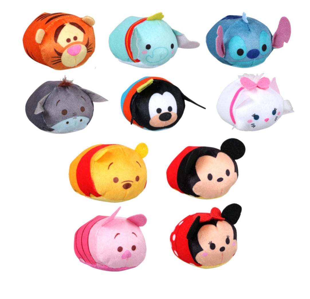 Disney Store Characters Mini Tsum Tsum Stuffed Plush Animals Group