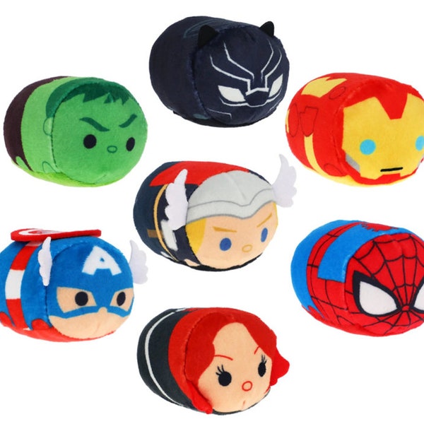 Disney Tsum Tsum Mini Plushies Marvel Avengers Collectibles Stackable Thor Ironman Hulk Black Widow Black Panther Spiderman Captain America