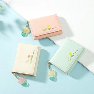 Flor personalizada Mujer Trifold Wallet , Faux Leather Womens Wallet