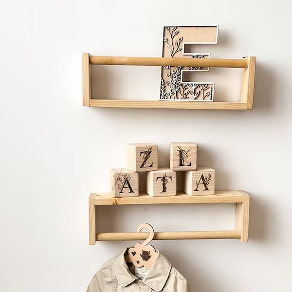 Wall Mount Bookshelf Etsy