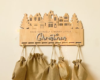 Custom Wooden Advent Calendar - Christmas Village - The Perfect Christmas Decor and Ornament Gift - DIY Advent Calendar