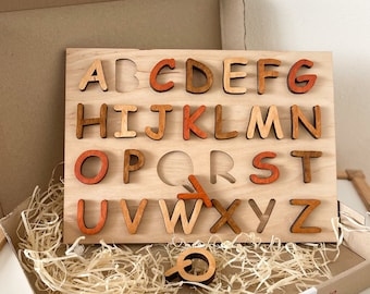 Wooden Alphabet Puzzle: 3D Learning Toy for Toddlers