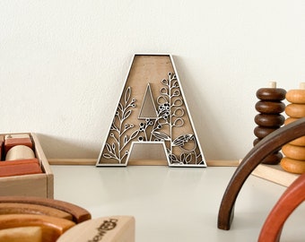 Floral Wooden Name Sign: 3D Nursery Decor Letters