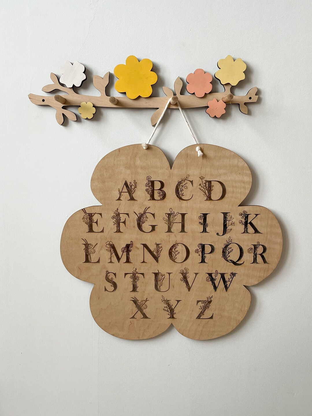 Floral Wall Mounted Coat Rack Entryway Coat Rack Nursery Wall Hooks Coat Hanger With Hooks Etsy