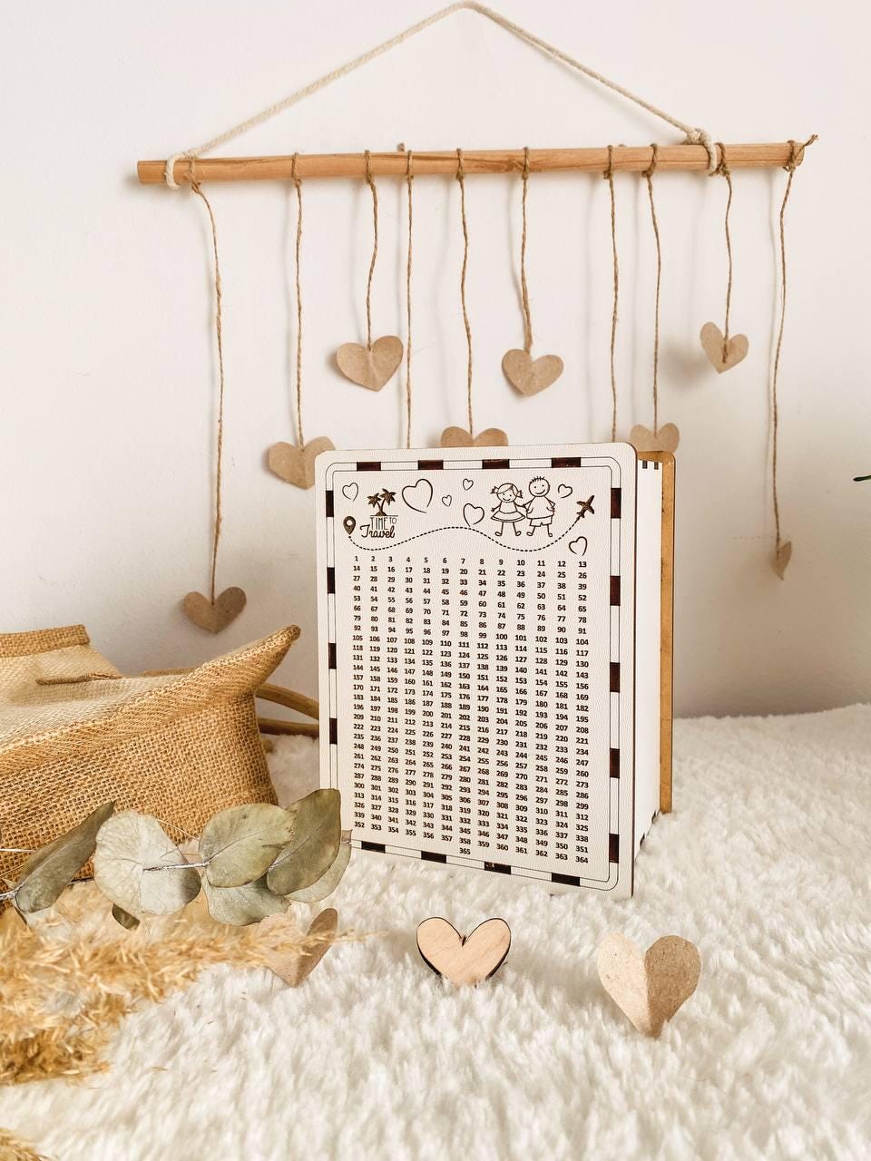 Salvadanaio A Forma Di Valigia In Legno Heaven Sends – Scritta “Our Adventure Fund”, Design Vintage Mappamondo
