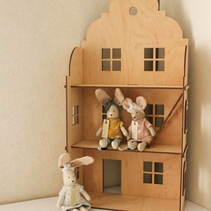 Handcrafted dollhouse Boho Nursery Decor Pretend play dollhouse Birthday Easter Gift image 9