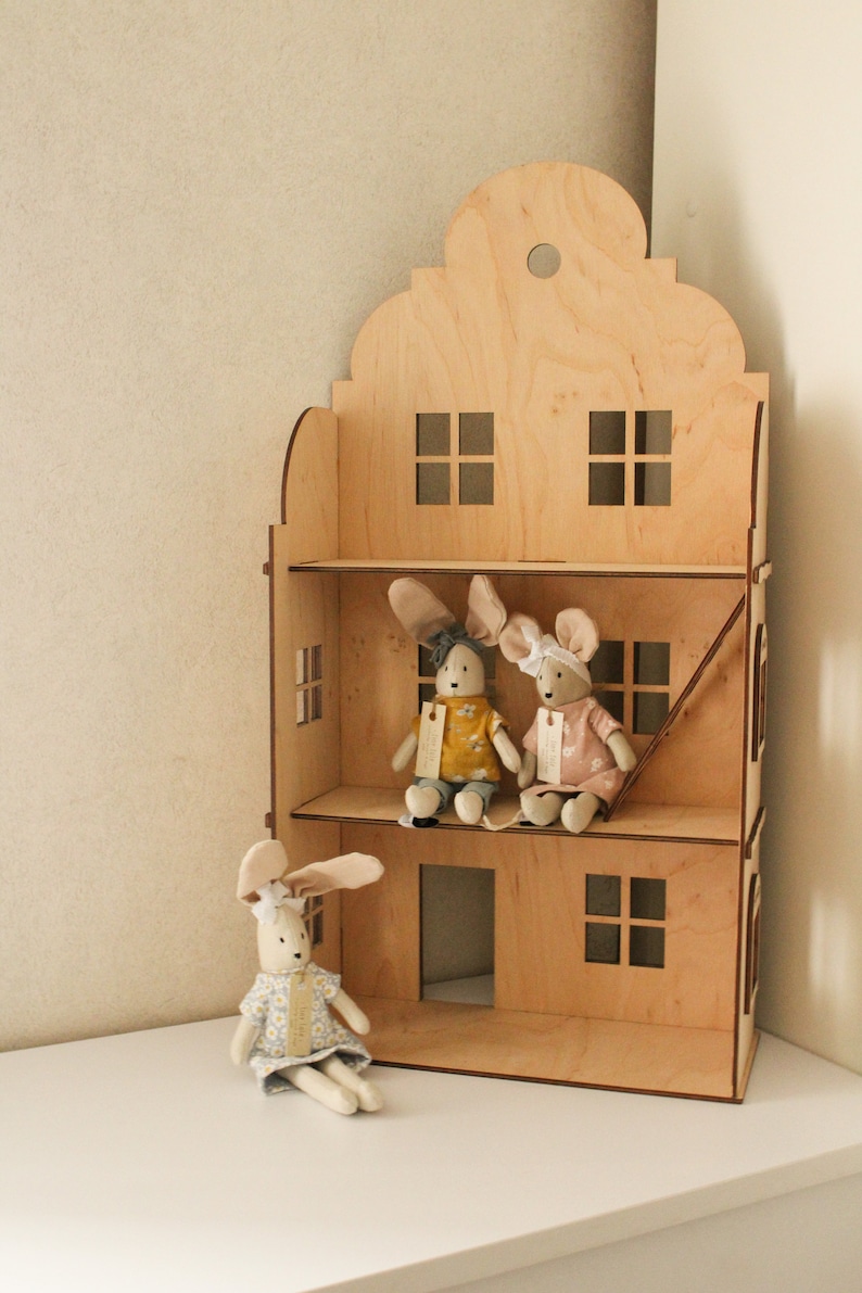 Handcrafted dollhouse Boho Nursery Decor Pretend play dollhouse Birthday Easter Gift image 9