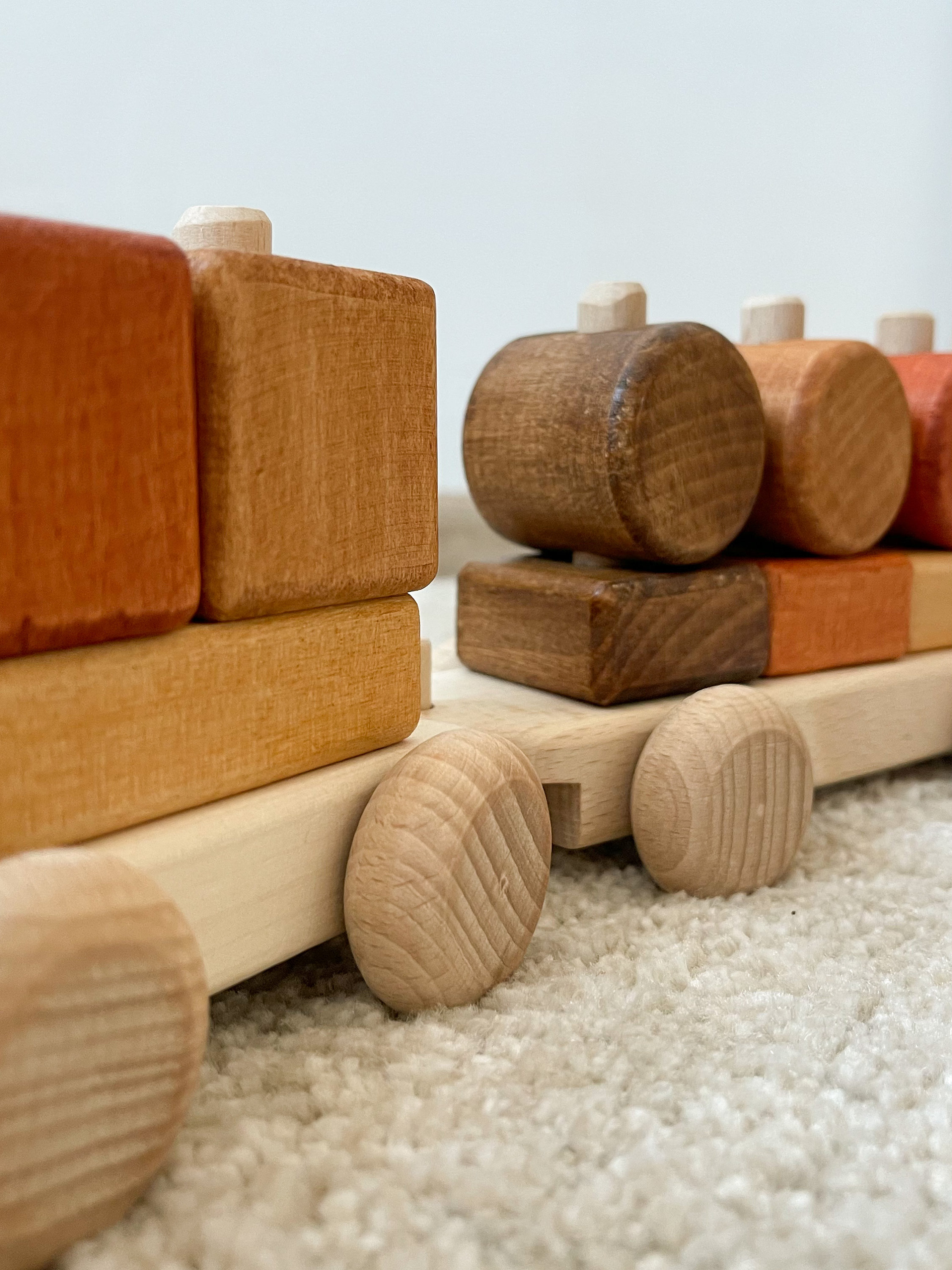 Stack And Sort Train Montessori Wooden Train: Stacking & Sorting Toy, Nursery Decor - Etsy