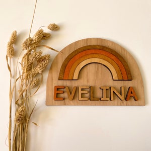 Personalized Rainbow Name Puzzle: Colorful Custom Wooden Name Gift for Girls & Boys 1st Birthday image 4