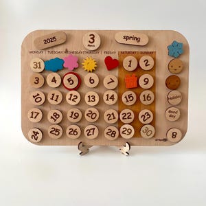 Educatieve kalender voor peuters om te leren dagen, maanden, seizoenen en planning | Montessori-tool: cadeau voor peuters