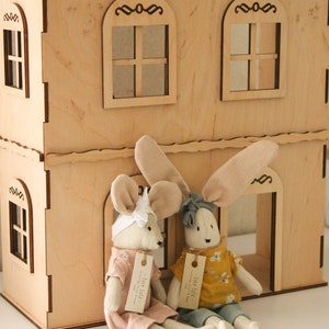 Handcrafted dollhouse Boho Nursery Decor Pretend play dollhouse Birthday Easter Gift image 7