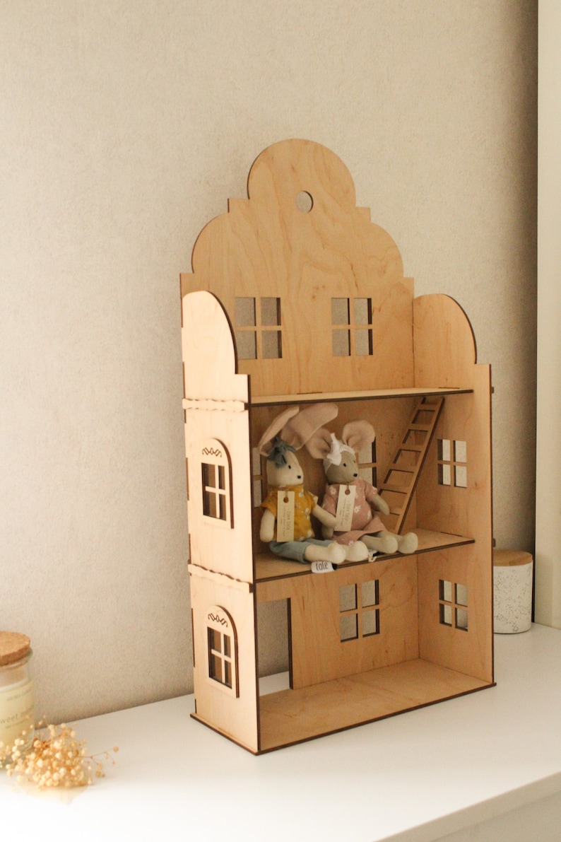 Handcrafted dollhouse Boho Nursery Decor Pretend play dollhouse Birthday Easter Gift image 1