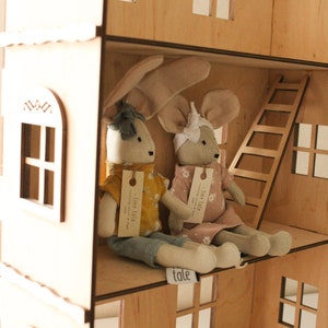 Handcrafted dollhouse Boho Nursery Decor Pretend play dollhouse Birthday Easter Gift image 8