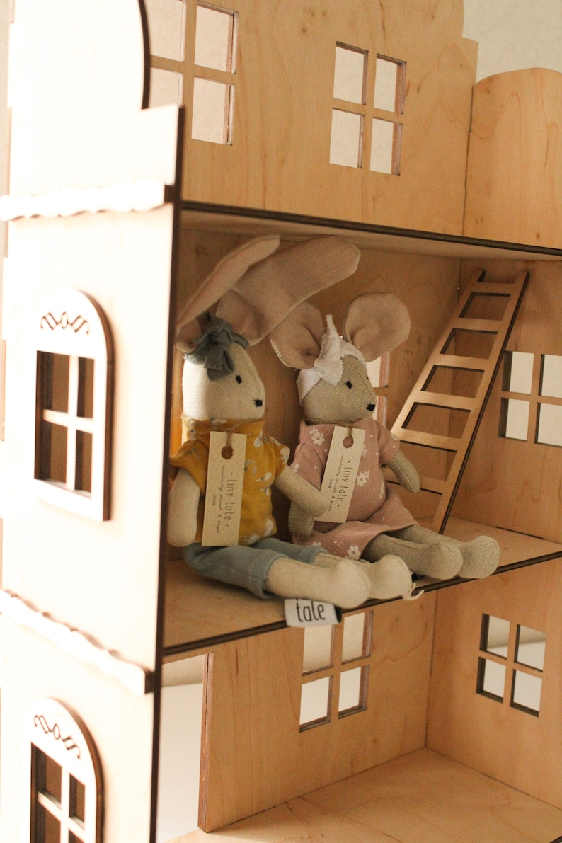 Handcrafted dollhouse Boho Nursery Decor Pretend play dollhouse Birthday Easter Gift image 8