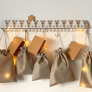 Wooden advent calendar - Christmas Gifts - Holiday Decor - Tree Wooden Advent - Festive home decoration - Countdown to Christmas