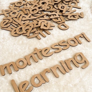 Letras do alfabeto de madeira Montessori: brinquedo de aprendizagem para crianças pequenas, materiais para educação domiciliar
