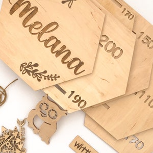 Personalised Growth Chart - Height Chart for kids - Wooden Growth Ruler - Personalised Gift for All family - Name Wooden Growth Chart