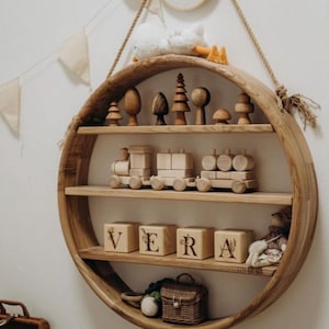 Custom Name Blocks: Wooden ABC Plant Cubes, Woodland Nursery Decor