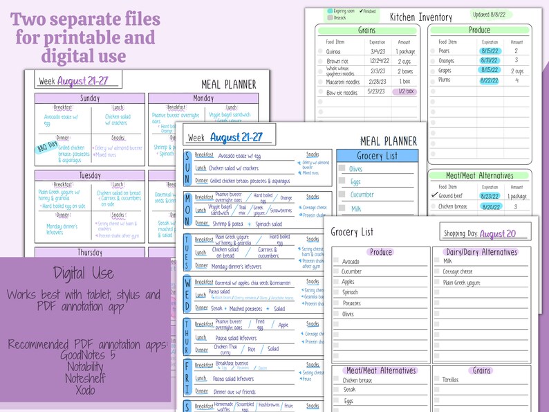 The Ultimate Meal Planning Template Bundle, Instant Download Meal ...