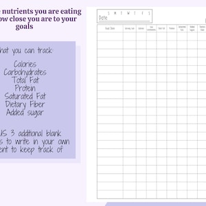 Digital Daily Food Log Template, Macro Tracker, Calorie Counting ...