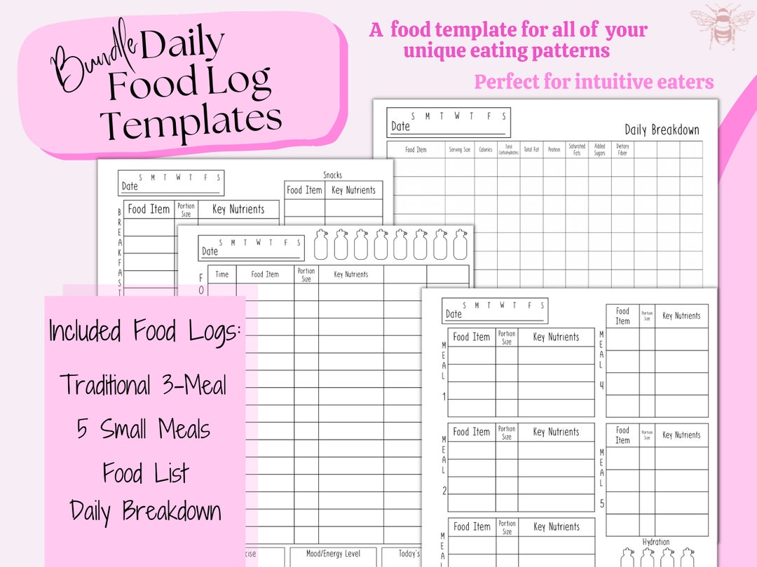 digital-daily-food-log-template-bundle-instant-download-etsy