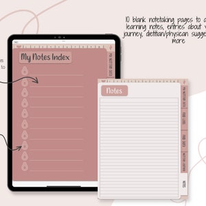 Digital Food Journal and Nutrition Guide, Boho Aesthetic, No-Meal Meal Planner, Undated Food Planner, Hyperlinked PDF, GoodNotes Notebook image 6