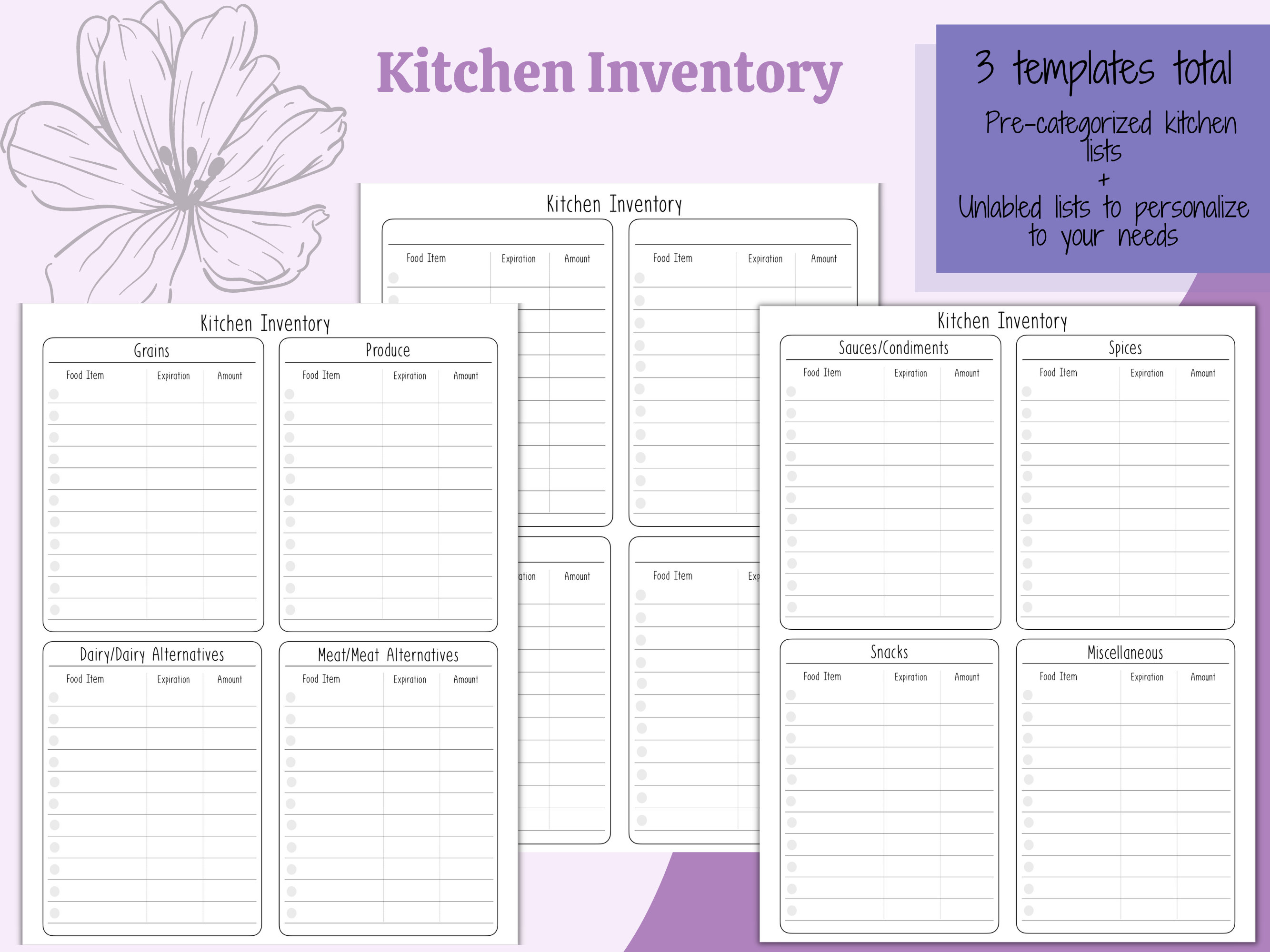 The Ultimate Meal Planning Template Bundle, Instant Download Meal ...