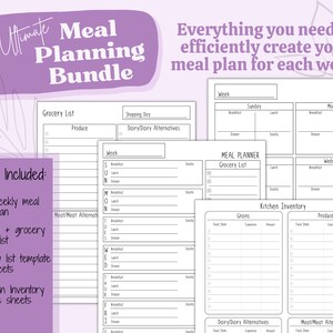 The Ultimate Meal Planning Template Bundle, Instant Download Meal ...