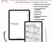 Digital Food Journal and Nutrition Guide, Minimalist, Undated, 5 meal, Hyperlinked, GoodNotes, iPad Planner, Nutrition Learning, Food Diary