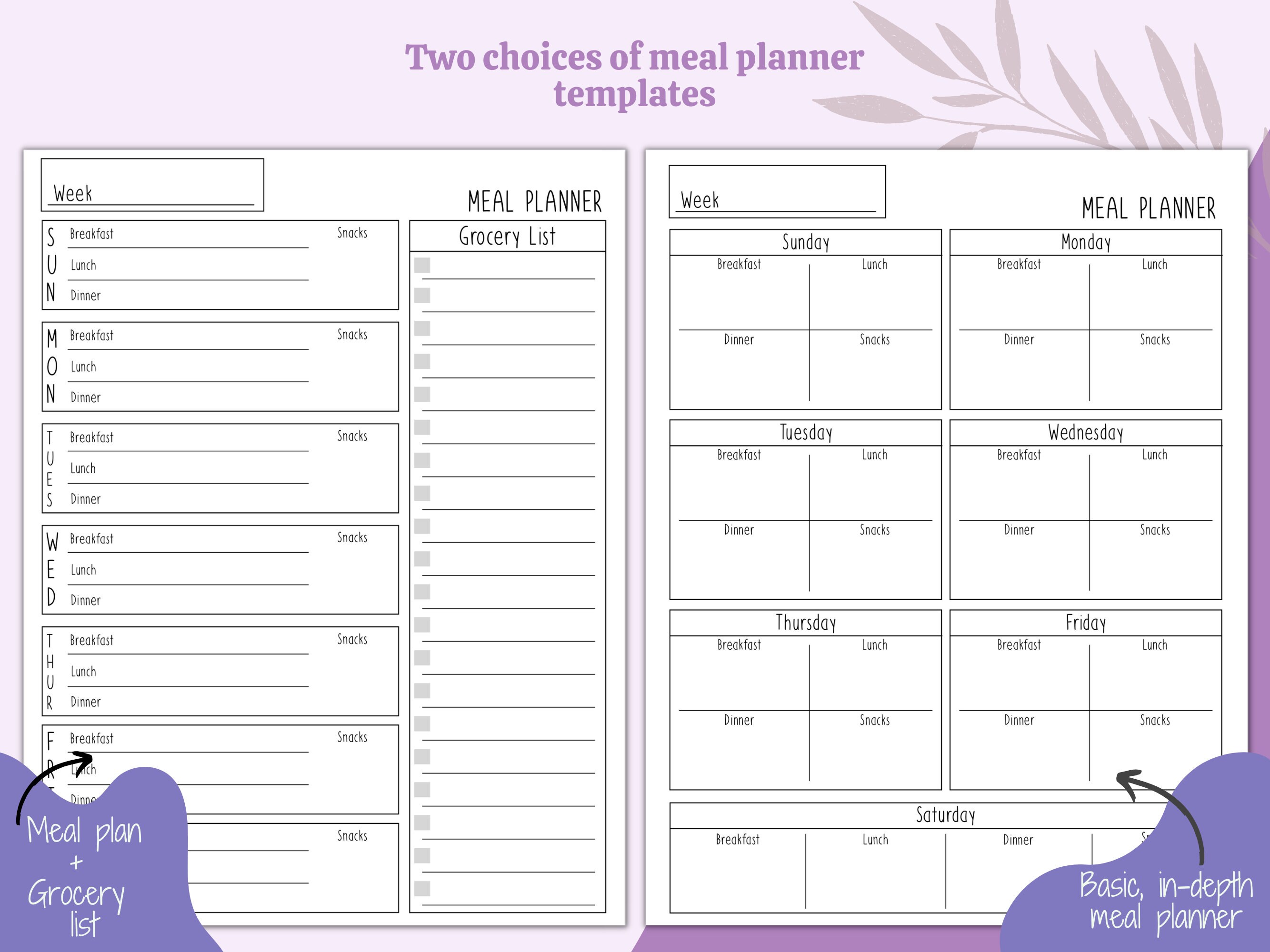 The Ultimate Meal Planning Template Bundle, Instant Download Meal ...