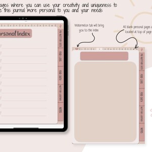 Digital Food Journal and Nutrition Guide, Boho Aesthetic, No-Meal Meal Planner, Undated Food Planner, Hyperlinked PDF, GoodNotes Notebook image 7