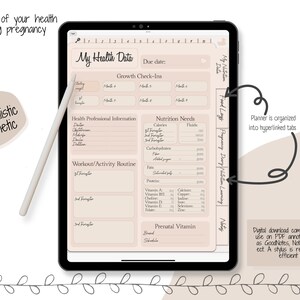 Pregnancy Digital Food Journal and Nutrition Guide, Memory Book, 3-meal, Hyperlinked PDF, iPad 9 ...