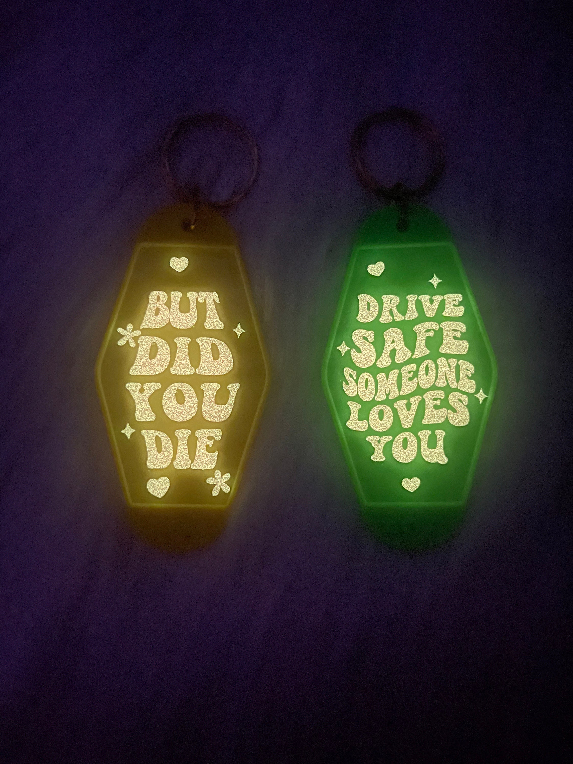 Motel Keychains Glow in the Dark Keychain Vintage Keychain Funny Motel