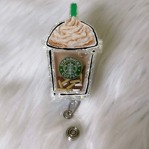 Coffee Shaker Badge Reel- ID badge-