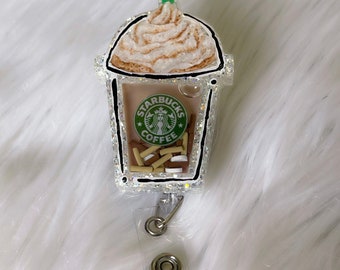 Coffee Badge Reel, Caffeine Queen Badge Reel, Starbucks Badge Reel