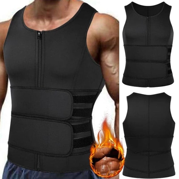 Mens Sauna Waist Trainer Comfree Neoprene Sauna Suit for Men Waist Trainer  Sweat Vest Zipper Body Shaper Adjustable Tank Top Workout -  Ireland