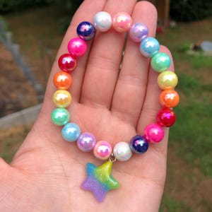 Rainbow star charm bracelet