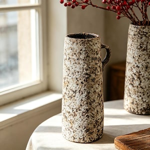 Vaso Wabi-Sabi / Ceramica rustica grezza / Decorazione minimalista in gres