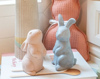 Conejito de hormigón / Conejo / Decoración de Pascua de hormigón / Figura de conejo / Decoración minimalista de Pascua / Animales del bosque /