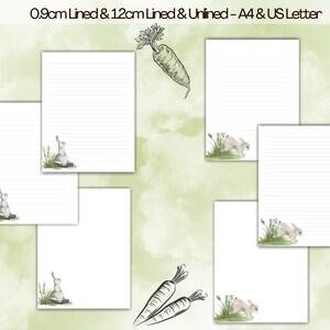 Printable Stationery A4 and US Letter Size Rabbit Digital - Etsy