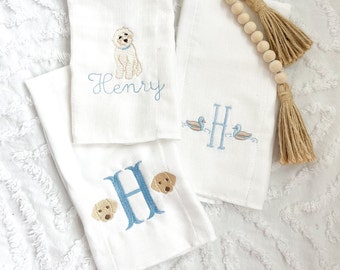 Custom Embroidered Burp Rag | Personalized Burp Cloth | Baby Shower Gift | Custom Burp Cloth | Baby Gift | Dog Lover baby | Newborn Gift