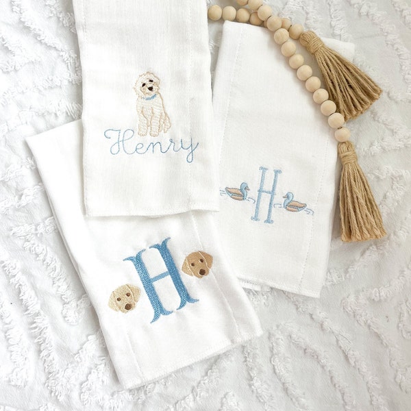 Custom Embroidered Burp Rag | Personalized Burp Cloth | Baby Shower Gift | Custom Burp Cloth | Baby Gift | Dog Lover baby | Newborn Gift