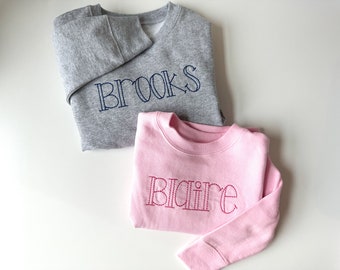 Custom Embroidered Toddler Sweatshirt |Toddler Boy Sweatshirt | Toddler Girl Sweatshirt | Personalized Gift for Toddler | Kids Name