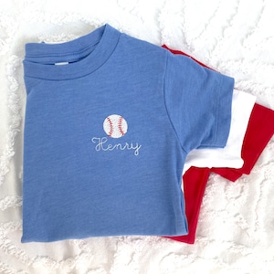 Baseball Short Sleeve Shirt | Custom Embroidered Toddler Shirt |Toddler Boy| Personalized Gift Toddler | Boys Shirt | Toddler Name Shirt