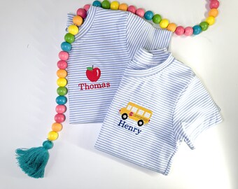 Back to School Shirt | First Day of School | Preschool | Custom Embroidered Boy Shirt | Kindergarten | Kinder | Short Sleeve Boy